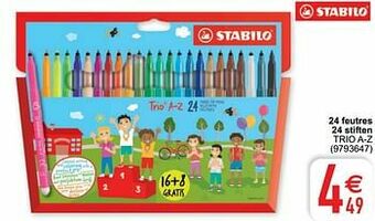 Cora 24 feutres 24 stiften trio a-z aanbieding