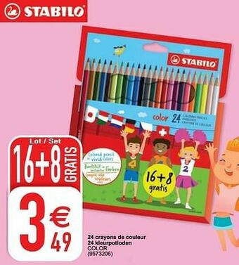 24 crayons de couleur 24 kleurpotloden color