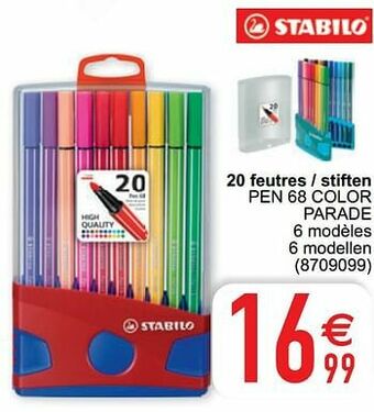 Cora 20 feutres - stiften pen 68 color parade aanbieding