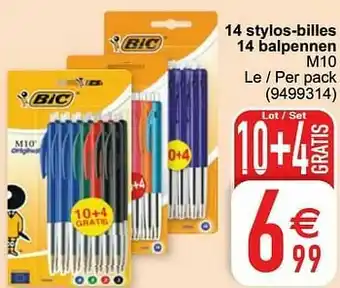 Cora 14 stylos-billes 14 balpennen m10 aanbieding