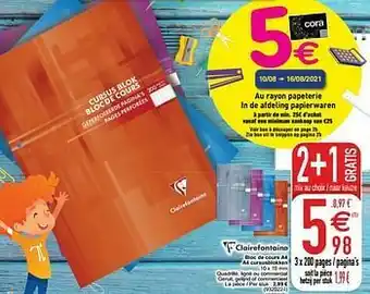 Cora Bloc de cours a4 a4 cursusblokken aanbieding