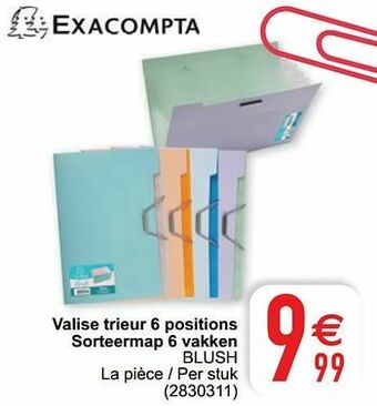 Valise trieur 6 positions sorteermap 6 vakken blush