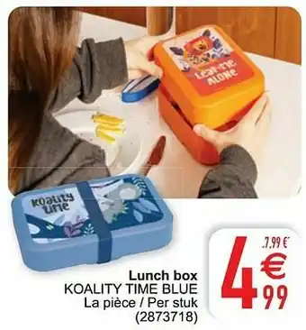 Cora Lunch box koality time blue aanbieding