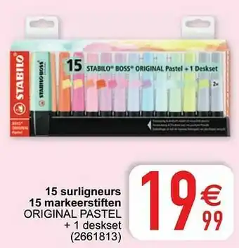 Cora 15 surligneurs 15 markeerstiften original pastel aanbieding