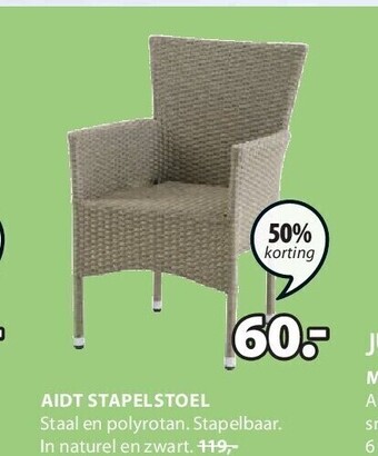 Jysk Aidt stapelstoel aanbieding
