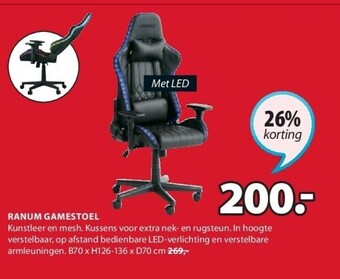 Jysk Ranum gamestoel aanbieding