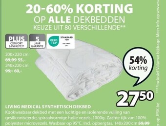 Jysk Living medical synthetisch dekbed aanbieding
