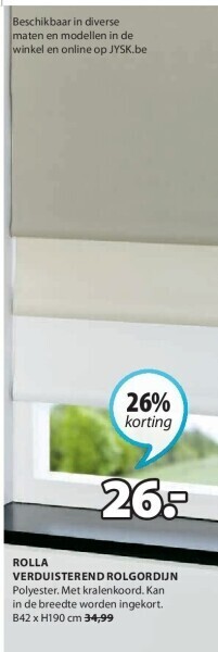 Jysk Rolla verduisterend rolgordijn aanbieding