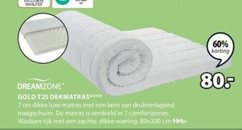 Jysk Gold t25 dekmatras aanbieding