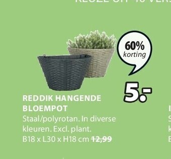 Jysk Reddik hangende bloempot aanbieding