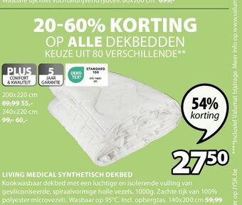 Jysk Living medical synthetisch dekbed aanbieding