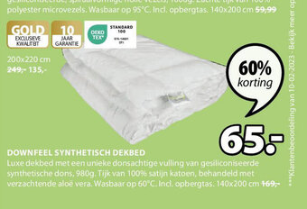 Jysk Downfeel synthetisch dekbed aanbieding