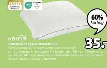Jysk Wellpur strokken traagschuimkussen 48 x 58 x 15cm aanbieding
