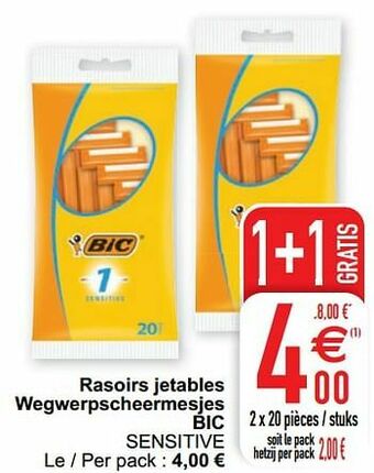 Cora Rasoirs jetables wegwerpscheermesjes bic sensitive aanbieding