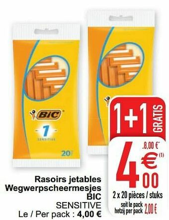 Cora Rasoirs jetables wegwerpscheermesjes bic sensitive aanbieding
