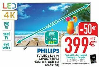 Cora Philips tv led - led-tv 43pus7555-12 aanbieding