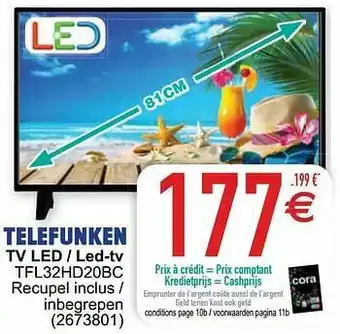Cora Telefunken tv led - led-tv tfl32hd20bc aanbieding