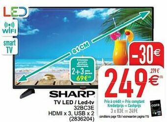 Cora Sharp tv led - led-tv 32bc3e aanbieding