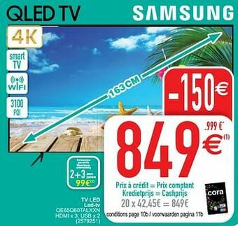 Cora Samsung tv led led-tv qe65q60talxxn aanbieding