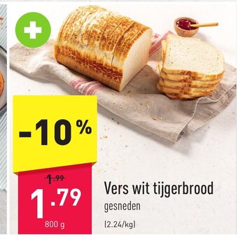 ALDI Vers wit tijgerbrood 800g aanbieding