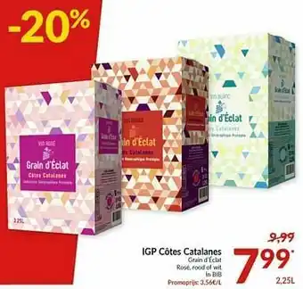 Intermarché Igp côtes catalanes grain d`éclat rosé, rood of wit aanbieding