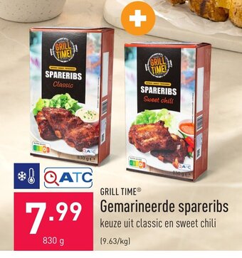 ALDI Grill time gemarineerde spareribs 830g aanbieding