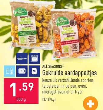 ALDI All seasons gekruide aardappeltjes 500g aanbieding