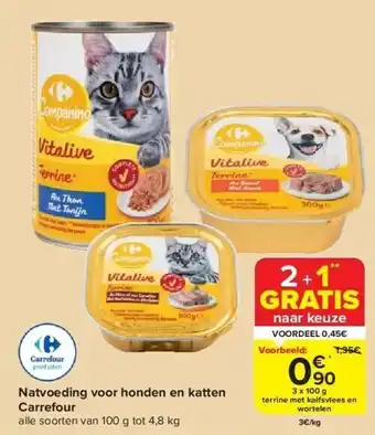 Carrefour Natvoeding voor honden en katten aanbieding