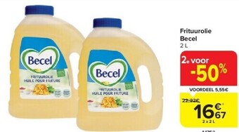 Carrefour Frituurolie becel 2 l aanbieding
