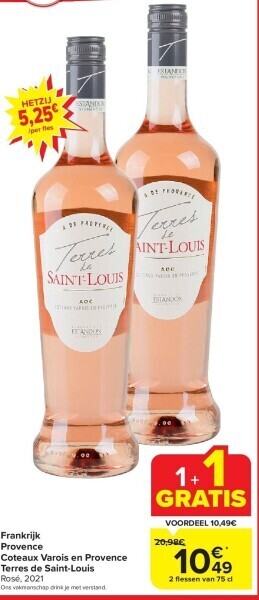 Carrefour Frankrijk provence coteaux varois en provence terres de saint-louis aanbieding