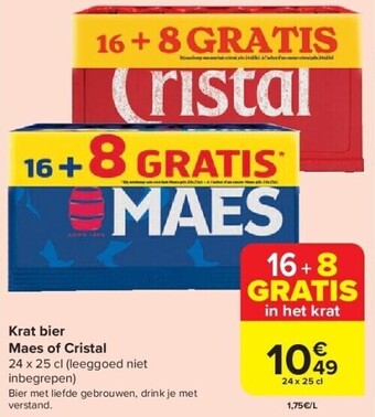 Carrefour Krat bier maes of cristal aanbieding