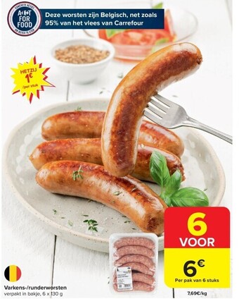 Carrefour Varkens-/runderworsten aanbieding
