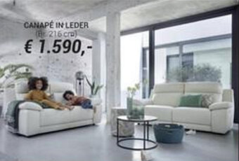 Canape in leder 216cm