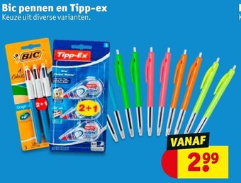 Kruidvat Bic pennen en Tipp-ex aanbieding