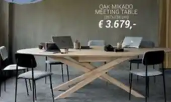 Oak mikado meeting table