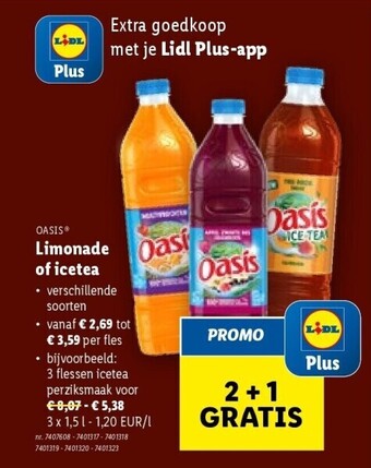 Lidl Limonade of icetea aanbieding