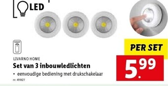 Lidl Set van 3 inbouwledlichten aanbieding