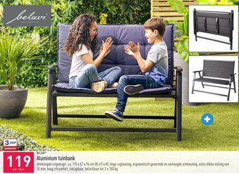 ALDI Belavi Aluminium Tuinbank 119 x 67 x 96cm aanbieding