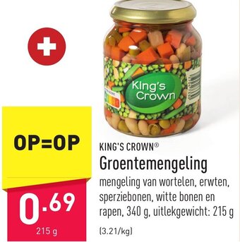 ALDI King's Crown Groentemengeling 215g aanbieding