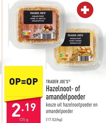 ALDI Trader Joe's Hazelnoot of Amandelpoeder 125g aanbieding
