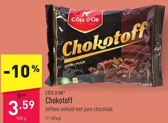 ALDI Cote D'Or Chokotoff 500g aanbieding