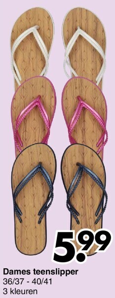 Wibra Dames teenslipper aanbieding