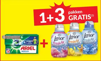 Intermarché Ariel Pods 38 Doseringen + 3 Lenor Fresh Air 34 Doseringen aanbieding