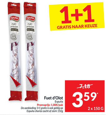 Intermarché Fuet d'Olot 2 x 150g aanbieding