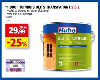 Hubo “hubo” tuinhuis beits transparant 2,5 l aanbieding