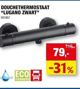 Hubo Douchethermostaat “lugano zwart” aanbieding