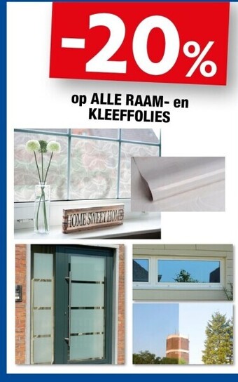 Hubo Op alle raam- en kleeffolies aanbieding