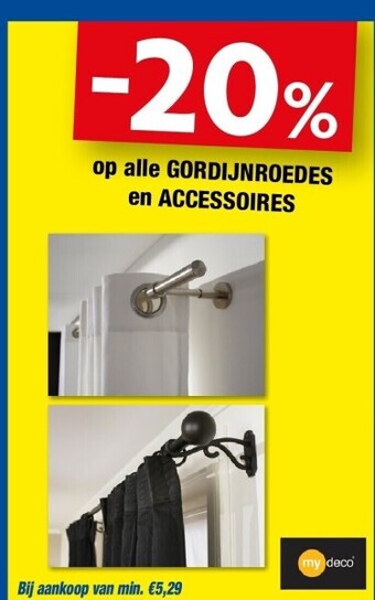 Hubo Op alle gordijnroedes en accessoires aanbieding