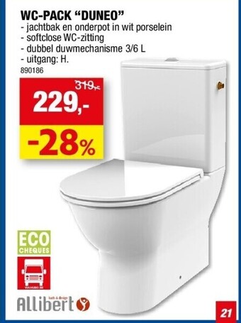 Hubo Wc-pack “duneo” aanbieding