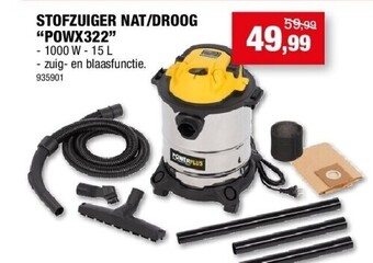 Hubo Stofzuiger nat/droog “powx322” - 1000 w - 15 l aanbieding